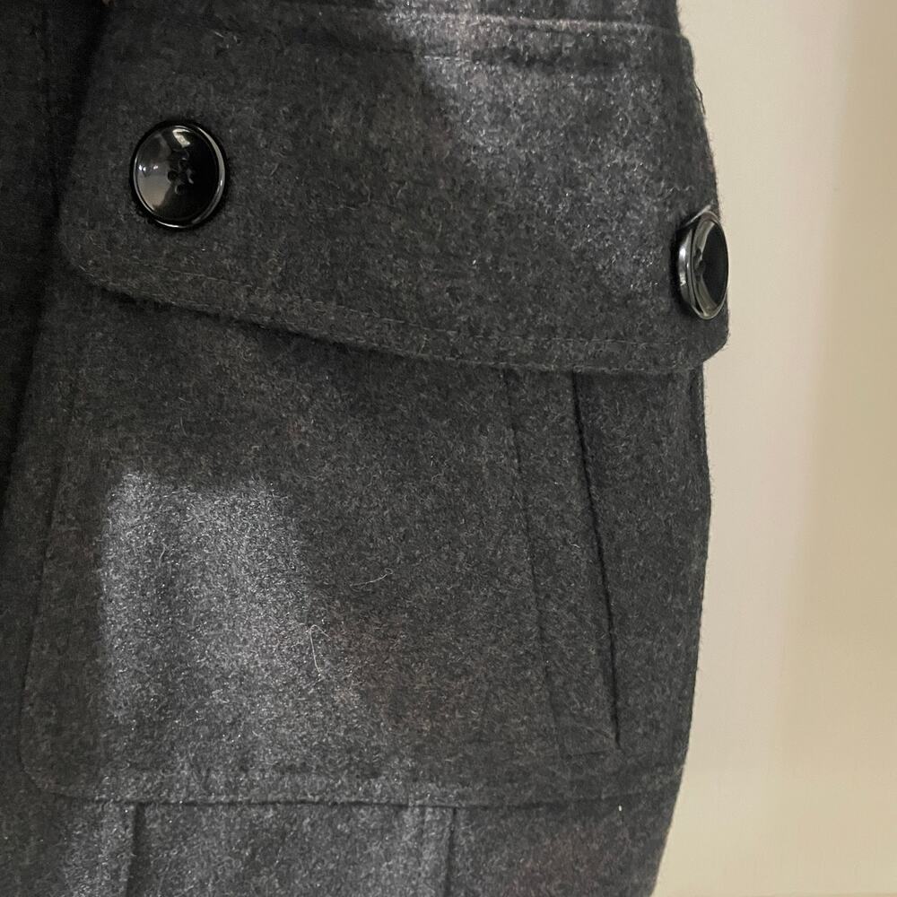 NEW York & Company Pea coat Gray Size Medium Belted and Double Breasted - Picture 7 of 10